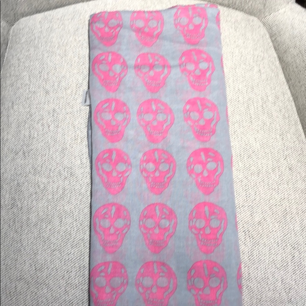 Pink and Grey Skull Scarf